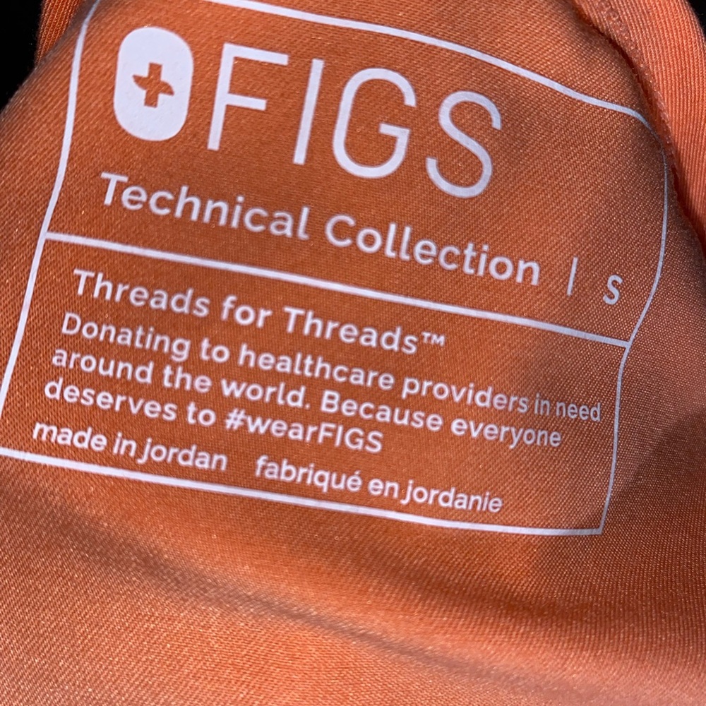 Figs Vibrant Peachy/Orange Scrub Top - Picture 5 of 6